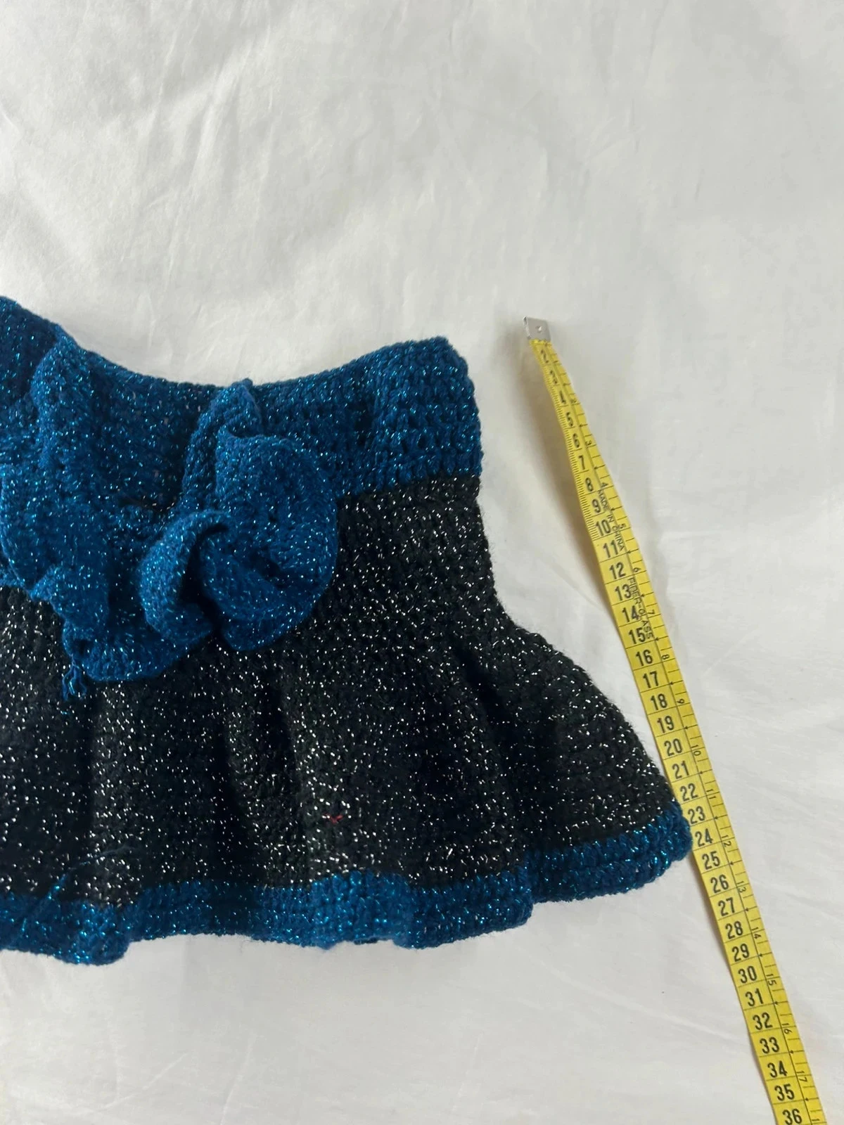 Saia costurada à mão tamanho único vintage azul escuro – photo 3